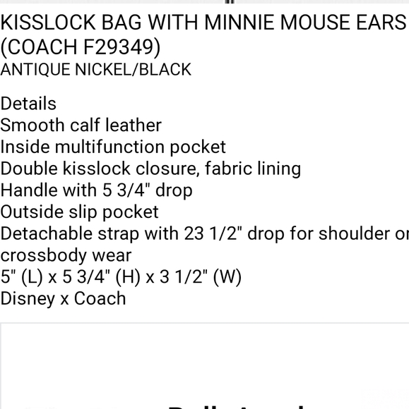 Coach Minnie mouse crossbody - Picture 4 of 4